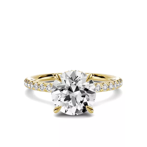 Avalon Classic Pavé Hidden Halo 1.50 ct. Round Lab Engagement Ring