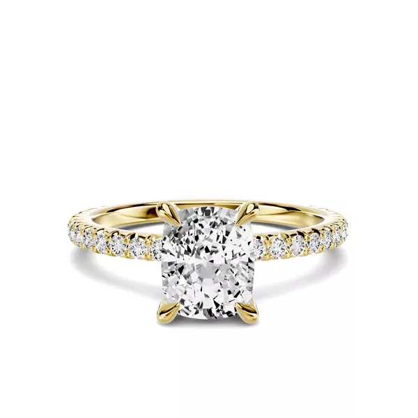 Lumina French Pavé 1.00 ct. Elongated Cushion Lab Engagement Ring