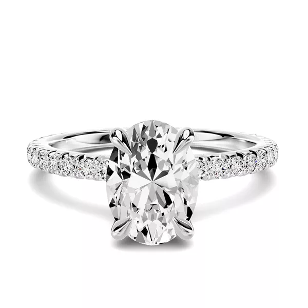 Lumina French Pavé 1.00 ct. Oval Lab Engagement Ring