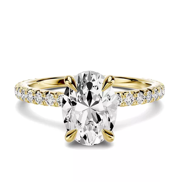 Lumina French Pavé 1.00 ct. Oval Lab Engagement Ring