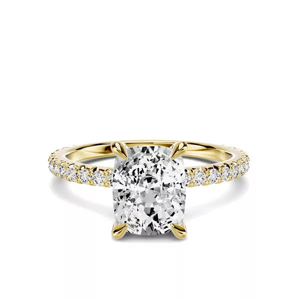 Lumina French Pavé 1.50 ct. Elongated Cushion Lab Engagement Ring