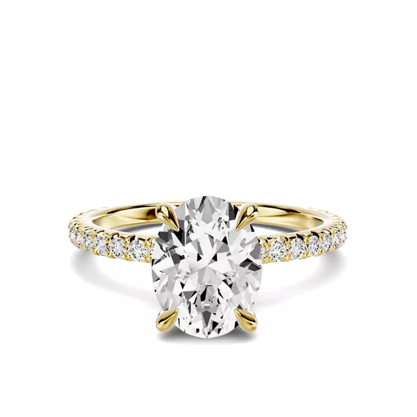 Lumina French Pavé 1.50 ct. Oval Lab Engagement Ring