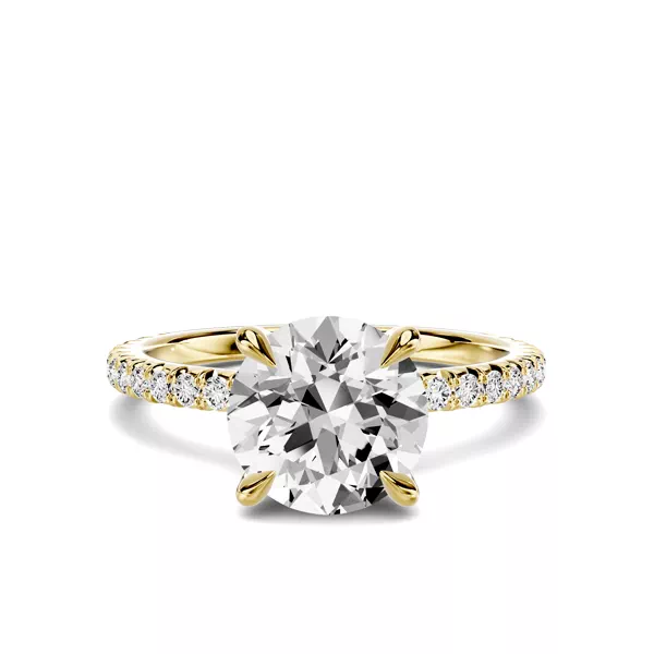 Lumina French Pavé 1.50 ct. Round Lab Engagement Ring