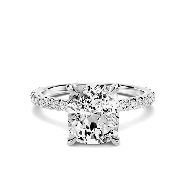 Lumina French Pavé 2.00 ct. Elongated Cushion Lab Engagement Ring