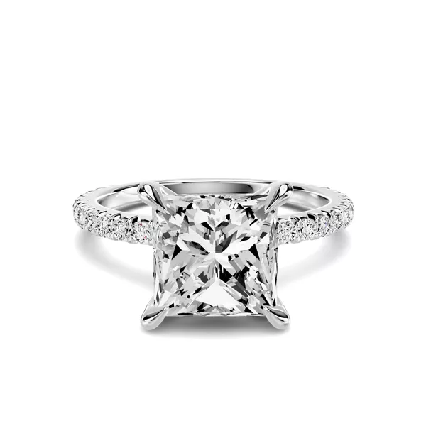 Lumina French Pavé 2.00 ct. Princess-Cut Lab Engagement Ring