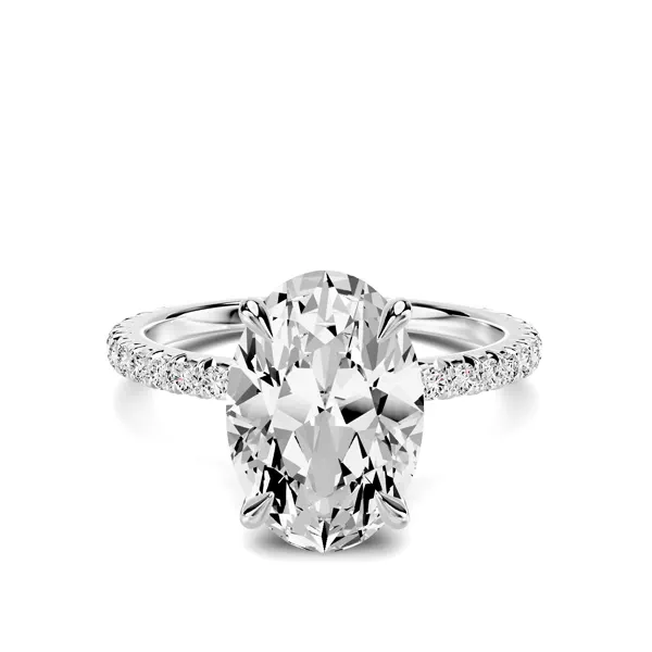 Lumina French Pavé 3.00 ct. Oval Lab Engagement Ring