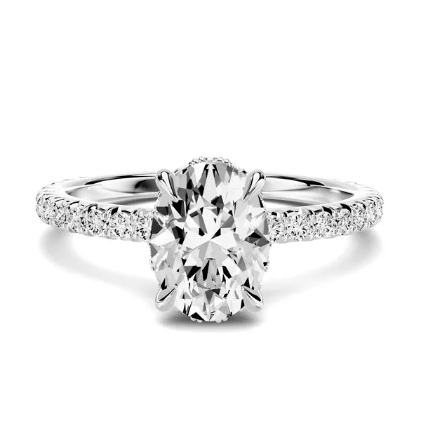 Lumina French Pavé Hidden Halo 1.00 ct. Oval Lab Engagement Ring