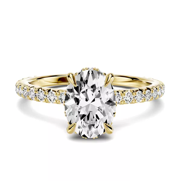 Lumina French Pavé Hidden Halo 1.00 ct. Oval Lab Engagement Ring
