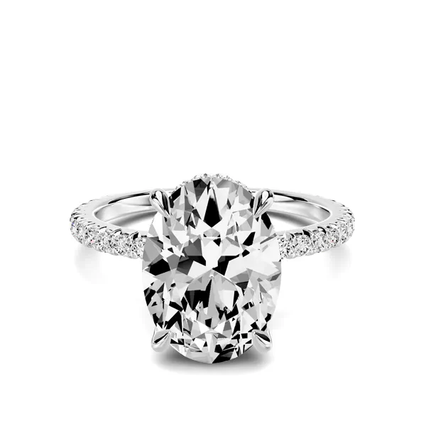 Lumina French Pavé Hidden Halo 2.50 ct. Oval Lab Engagement Ring