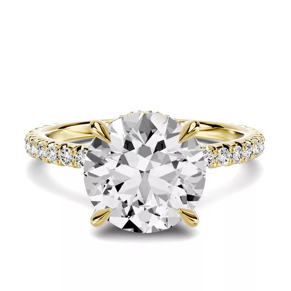 Lumina French Pavé Hidden Halo 3.00 ct. Round Engagement Ring