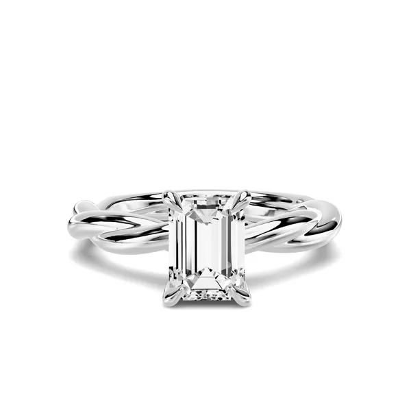 Riona Twist 1.00 ct. Emerald-Cut Lab Engagement Ring