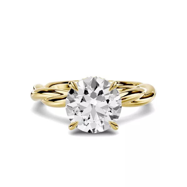 Riona Twist Hidden Halo 2.00 ct. Round Lab Engagement Ring