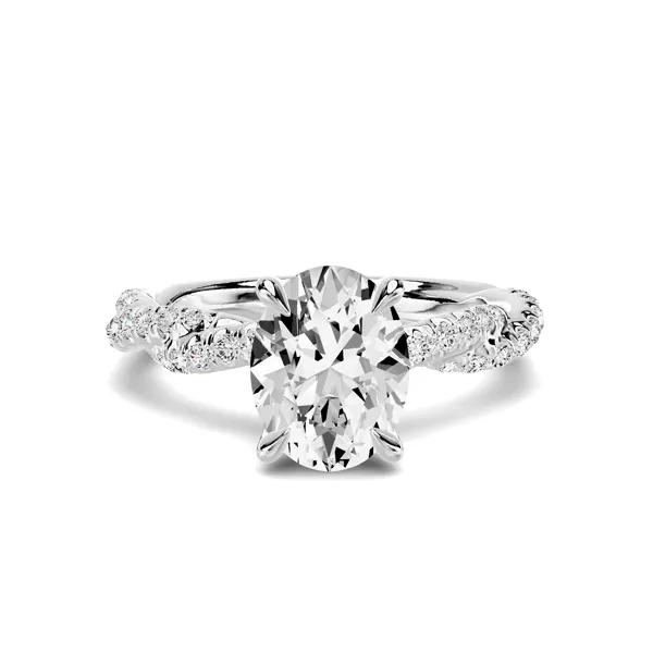 Riona Double Pavé Twist 1.50 ct. Oval Lab Engagement Ring