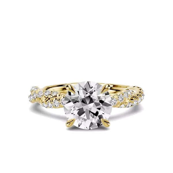 Riona Double Pavé Twist 1.50 ct. Round Lab Engagement Ring