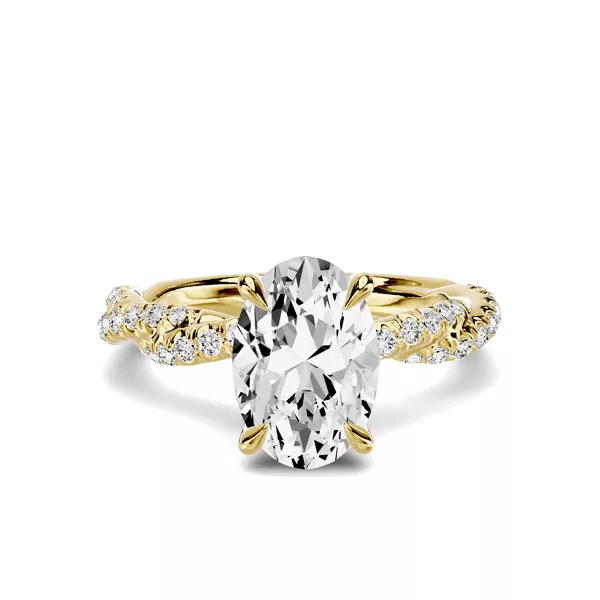 Riona Double Pavé Twist 2.00 ct. Oval Lab Engagement Ring