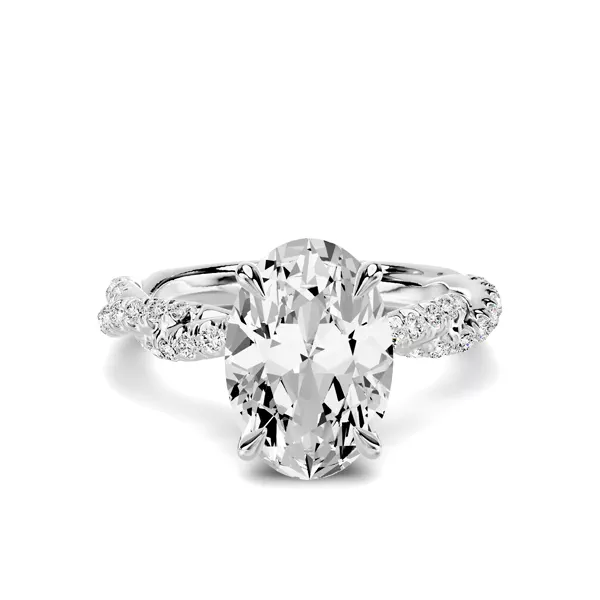 Riona Double Pavé Twist 3.00 ct. Oval Lab Engagement Ring