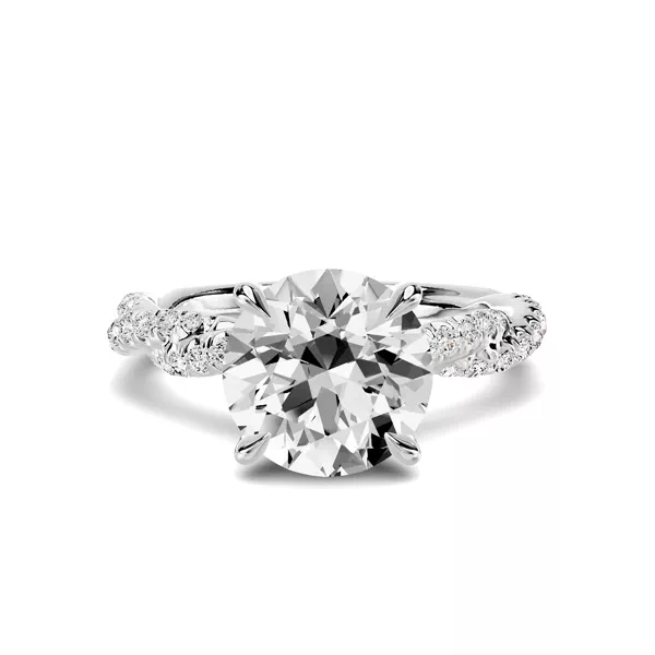 Riona Double Pavé Twist 3.00 ct. Round Lab Engagement Ring