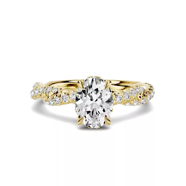 Riona Double Pavé Twist Hidden Halo 1.00 ct. Oval Lab Engagement Ring