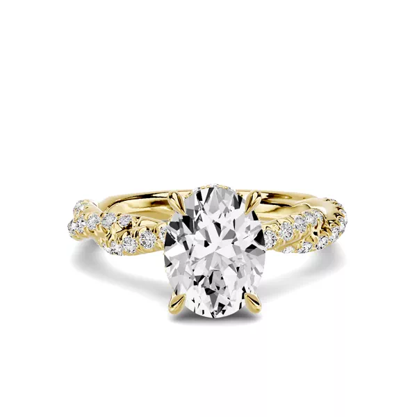 Riona Double Pavé Twist Hidden Halo 1.50 ct. Oval Lab Engagement Ring