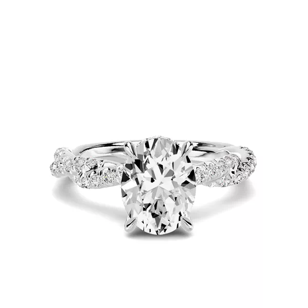 Riona Double Pavé Twist Hidden Halo 1.50 ct. Oval Lab Engagement Ring