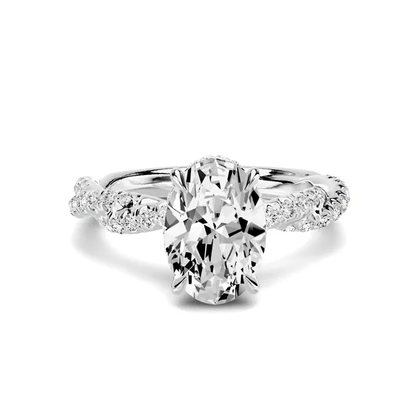 Riona Double Pavé Twist Hidden Halo 2.00 ct. Oval Lab Engagement Ring