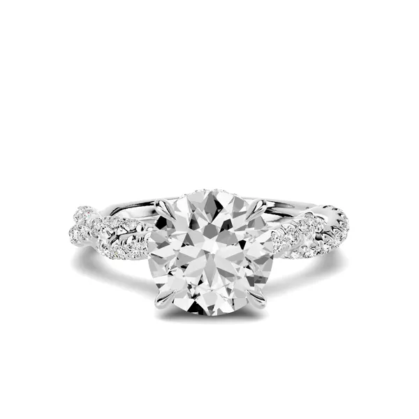 Riona Double Pavé Twist Hidden Halo 2.00 ct. Round Lab Engagement Ring