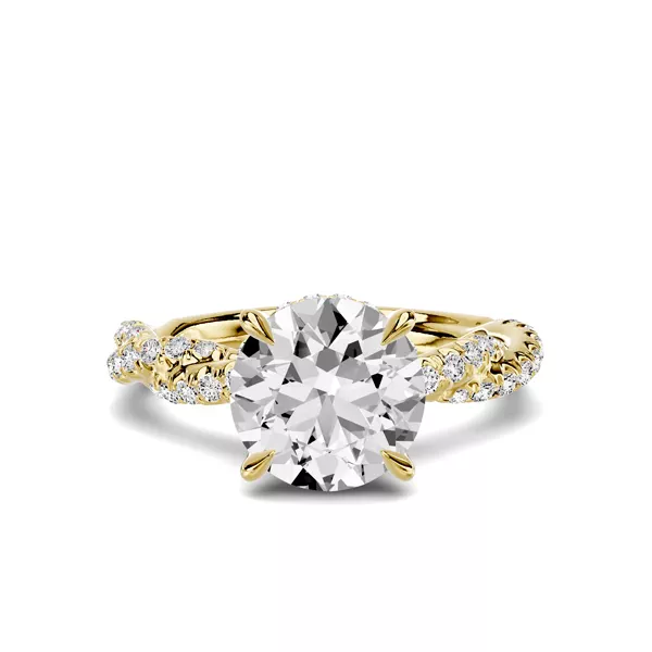Riona Double Pavé Twist Hidden Halo 2.00 ct. Round Lab Engagement Ring