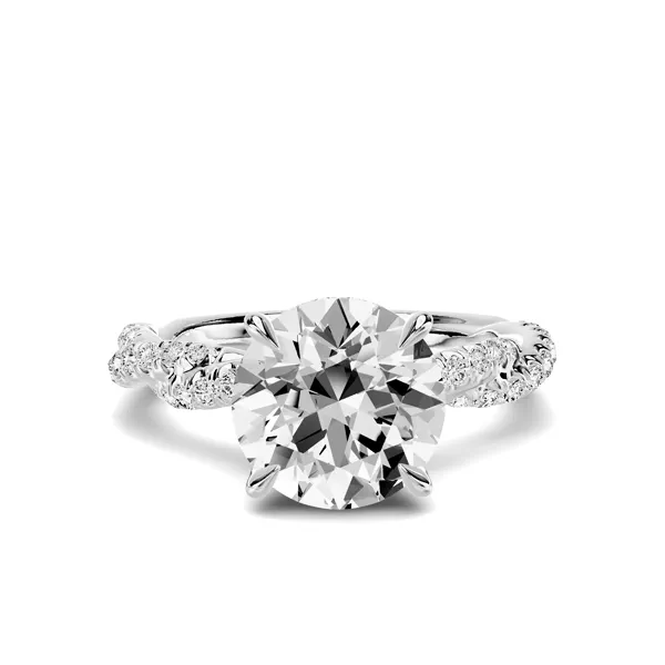 Riona Double Pavé Twist Hidden Halo 2.50 ct. Round Lab Engagement Ring