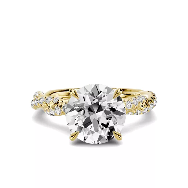 Riona Double Pavé Twist Hidden Halo 2.50 ct. Round Lab Engagement Ring