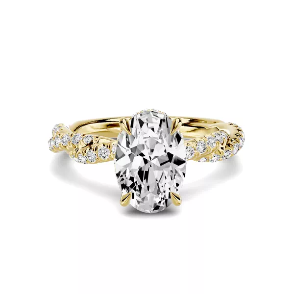 Riona Double Pavé Twist Hidden Halo 3.00 ct. Oval Lab Engagement Ring