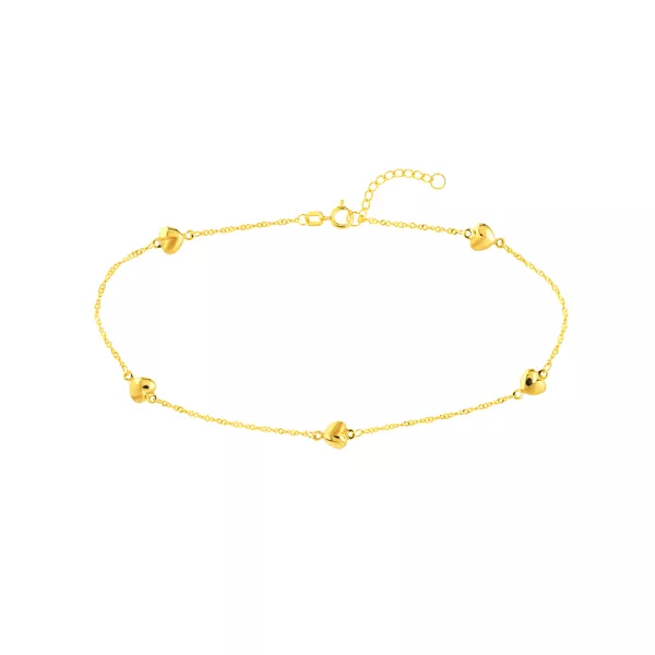 Puffed Heart Station Anklet
