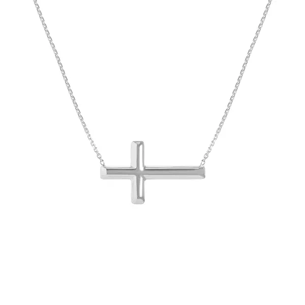 Sideways Gold Cross Necklace