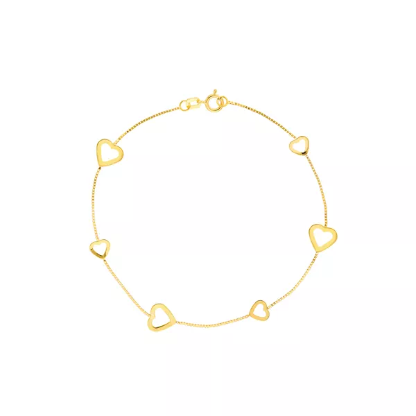 Diamond Bracelets Open Heart Station Gold Bracelet