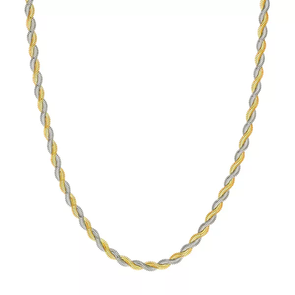 Two-Tone Braided Snake Chain Necklace