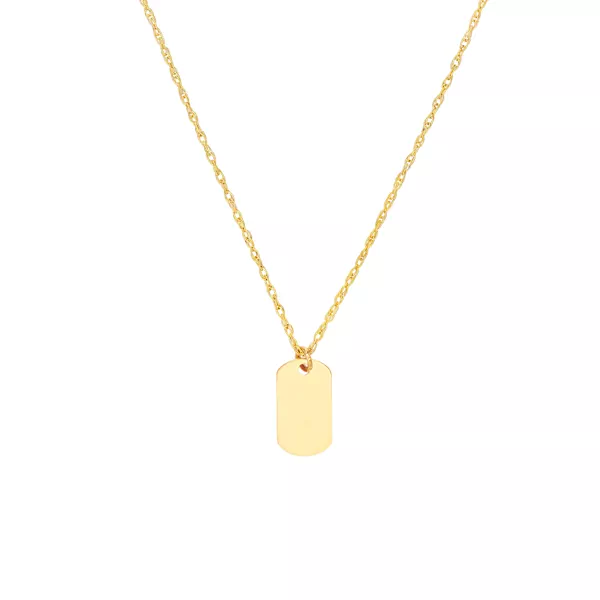 Mini Dog Tag Gold Necklace