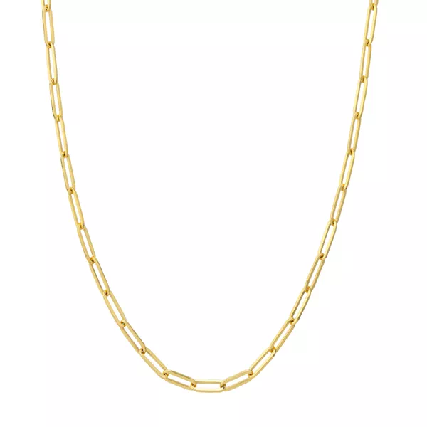 Paper Clip Chain Gold Necklace (3.8mm, 20 inches)