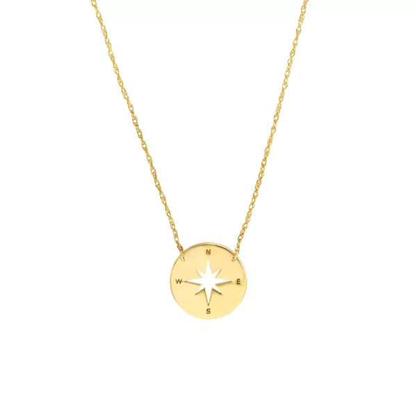 Mini Compass Star Gold Necklace