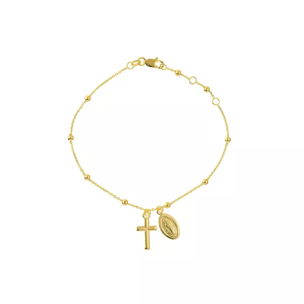 Faith Bead Station Gold Bracelet