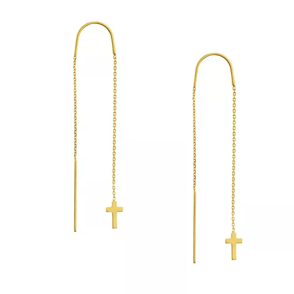 Cross Threader Gold Earrings