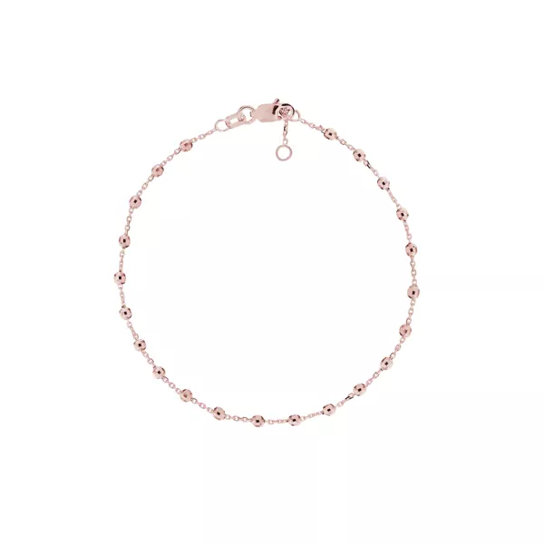 Faceted Bead Station Gold Bracelet