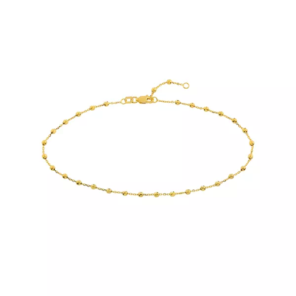 Faceted Bead Station Anklet
