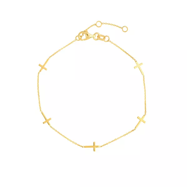 Cross Station Gold Bracelet
