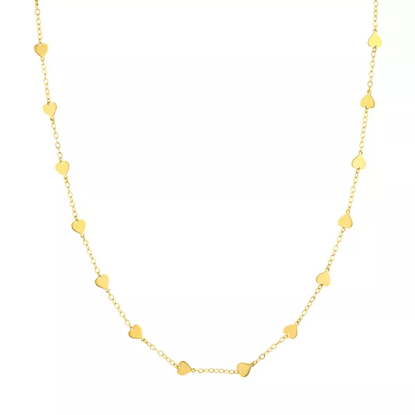 Polished Hearts Gold Station Necklace