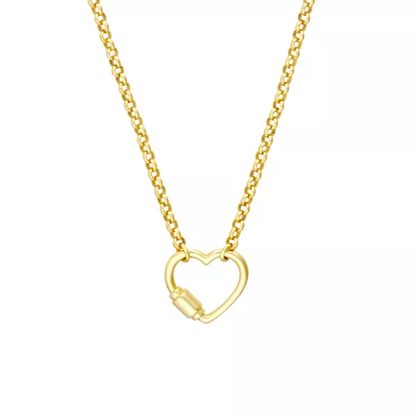 Carabiner Heart Gold Necklace
