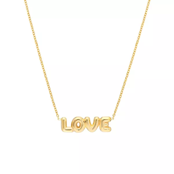 Puffed Love Gold Necklace