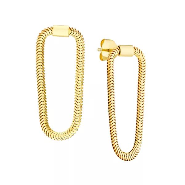 Snake Chain Gold Hoop Earrings