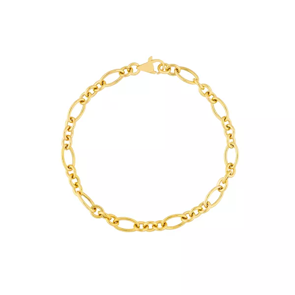 Mixed Oval Link Gold Bracelet