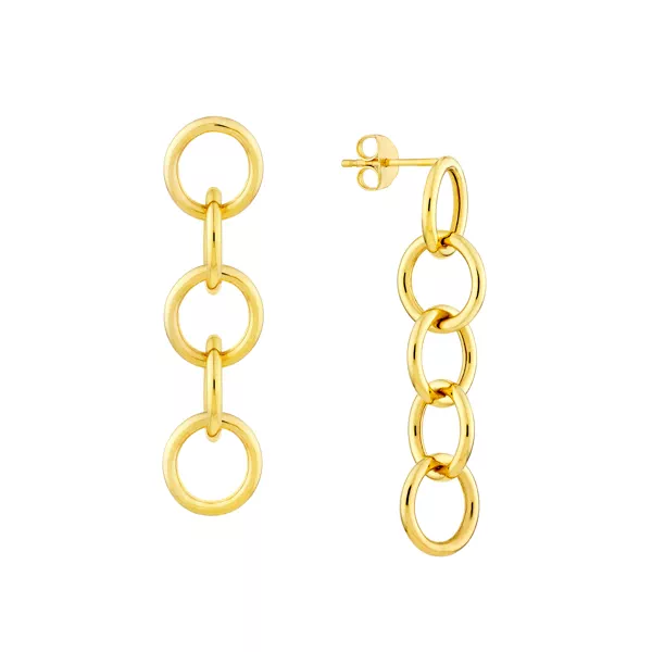 Endless Link Gold Drop Earrings