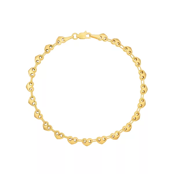 Heart Link Gold Bracelet
