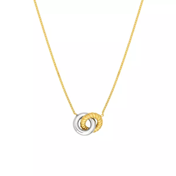 Interlocking Two-Tone Circle Necklace
